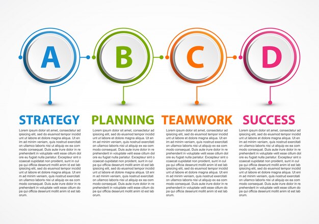 Modelo de infográficos de opções abstratas.