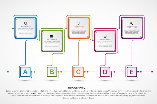 Modelo de infográficos de opções abstratas.