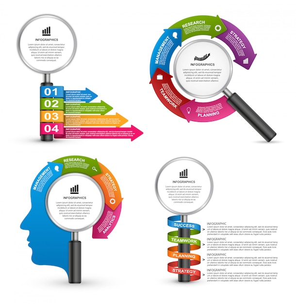 Modelo de infográficos de opções abstratas.