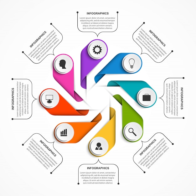 Vetor modelo de infográficos de opções abstratas.