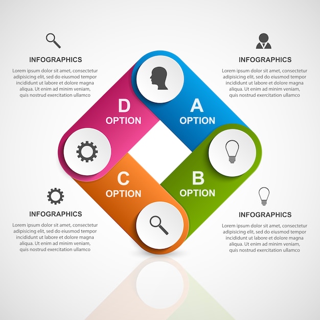 Modelo de infográficos de opções de negócios.