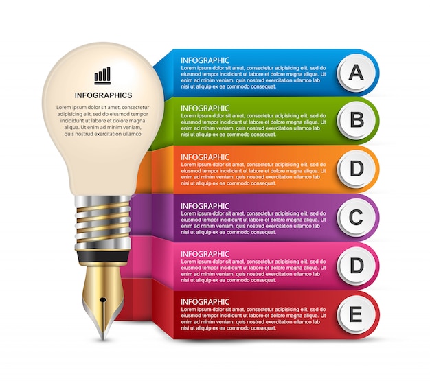 Modelo de infográficos de opções.