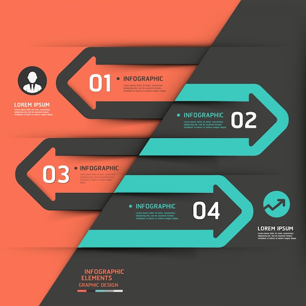 Modelo de infográficos de seta empresarial moderno.