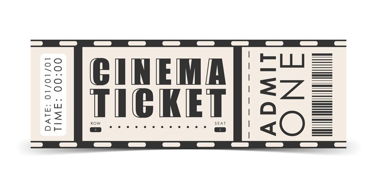 Modelo de ingresso de cinema Modelo de cartão de ingresso moderno Vetor