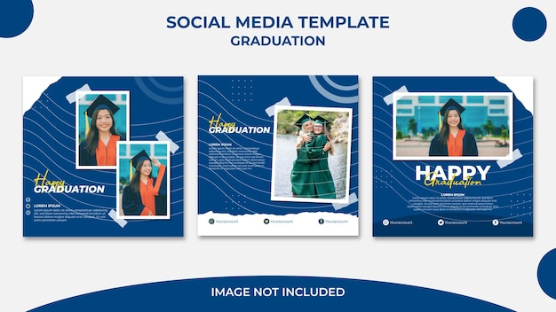 Modelo de instagram de mídia social de formatura