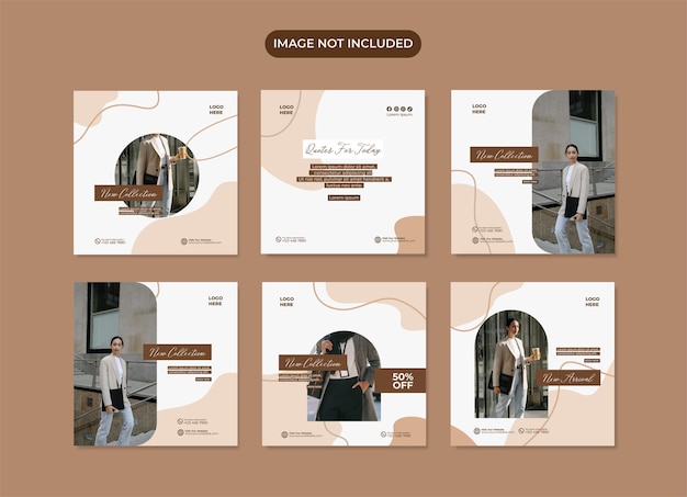 Modelo de instagram de mídia social de postagem de moda