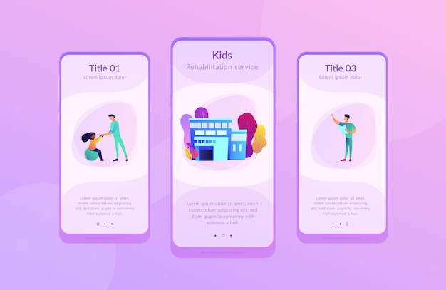 Modelo de interface de aplicativo de centro de reabilitação de crianças.