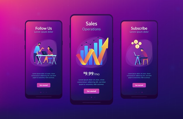 Modelo de interface de aplicativo de crescimento de vendas