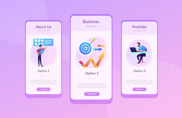 Modelo de interface de aplicativo de direção de negócios