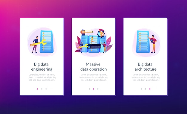 Modelo de interface de aplicativo de engenharia de big data.