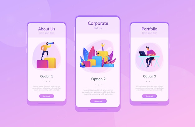 Modelo de interface de aplicativo de escada corporativa