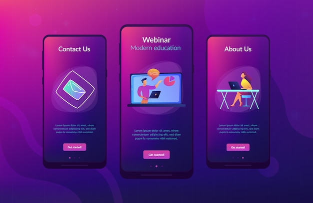 Modelo de interface de aplicativo de webinar online.