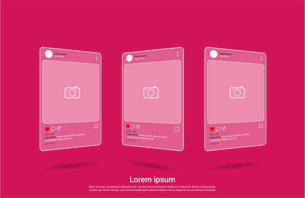modelo de interface de mídia social instagram
