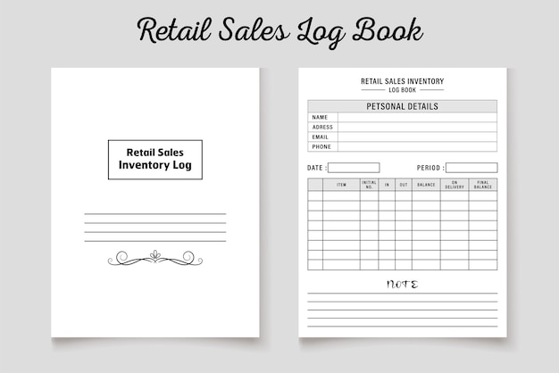 Modelo de interior kdp de livro de registro de vendas de varejo