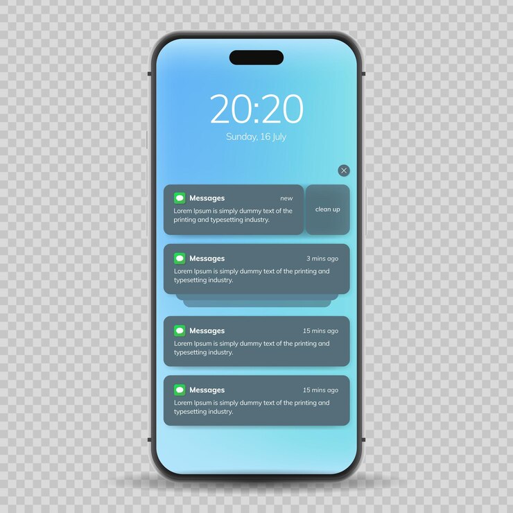 Vetor modelo de janela de notificação por telefone interface de mensagem do smartphone em um fundo claro ilustração vetorial smartphone imessages nós nos comunicamos ilustração vetorial