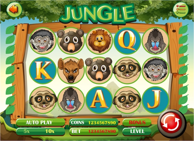 Modelo de jogo de computador com tema da selva