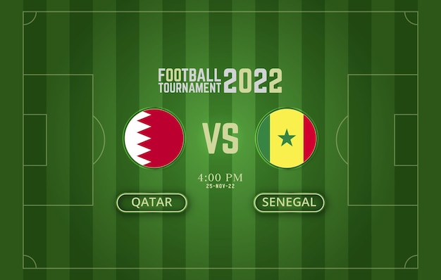 Modelo de jogo de futebol da copa do mundo da fifa 2022 Qatar vs Senegal