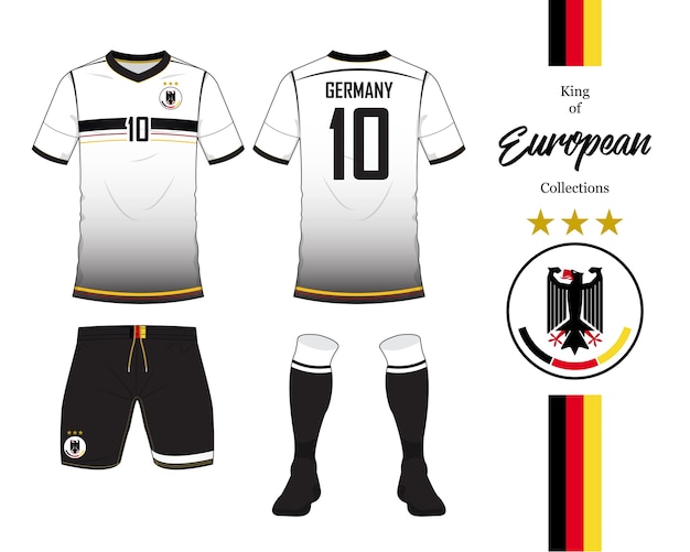 Modelo de kit de futebol ou jersey de futebol da alemanha