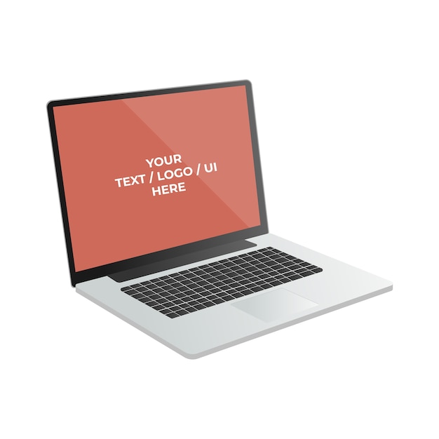 modelo de laptop realista maquiagem isométrica isolado no branco