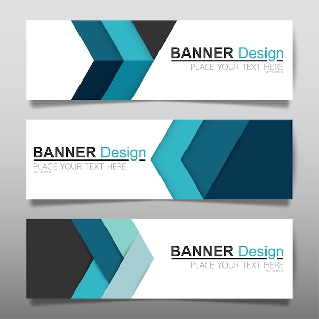 Modelo de layout de banner horizontal negócios azul.