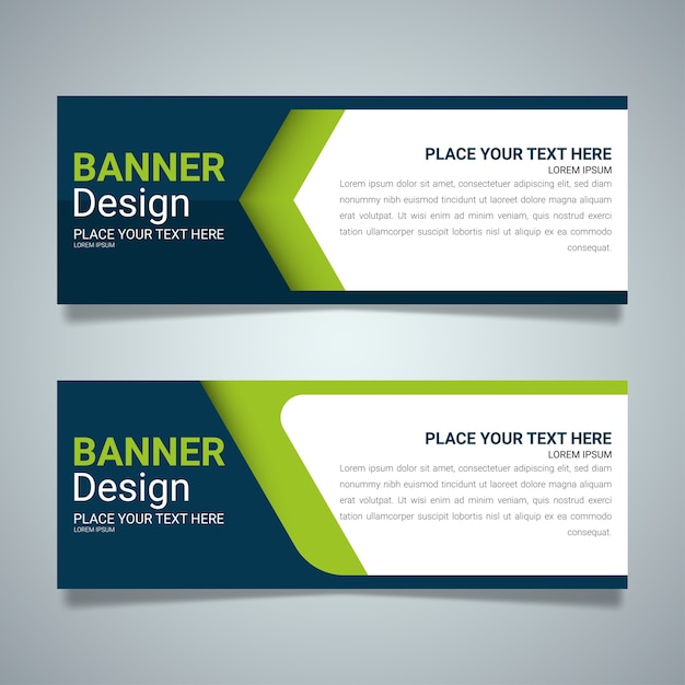 Modelo de layout de banner negócio horizontal verde.