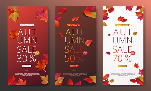 Modelo de layout de banner Outono venda decorar