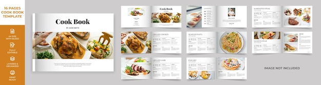 Vetor modelo de layout de livro de receitas de paisagem design moderno de estilo simples layout de livro de receitas