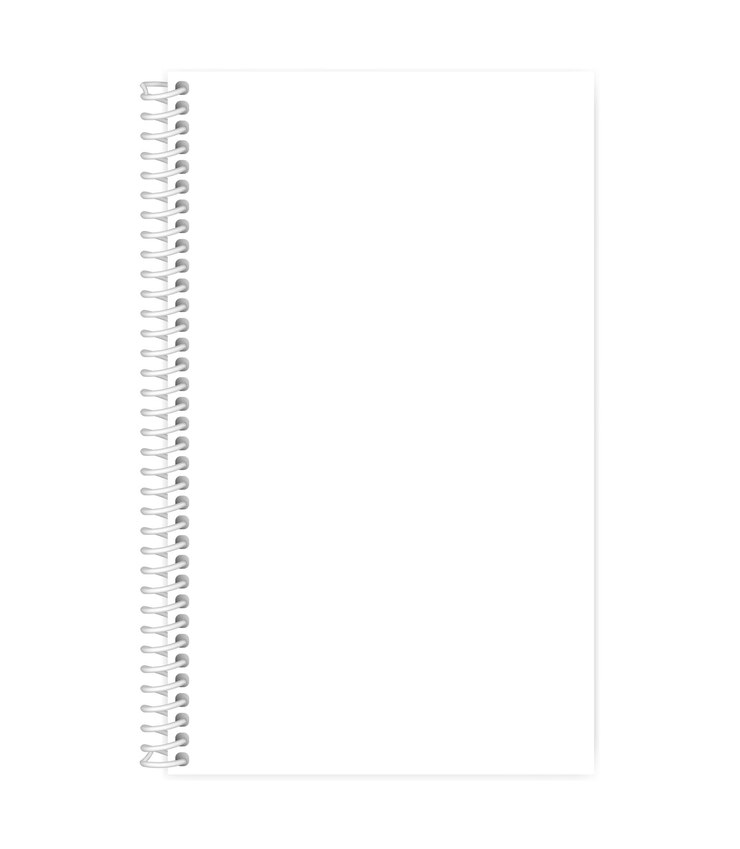 Modelo de livro de notas branco vazio de limite de fio. Maquete de página em branco. Caderno espiral lateral