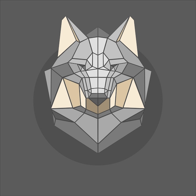 Vetor modelo de lobo poligonal