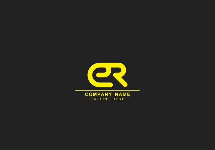 Vetor modelo de logotipo abstrato e criativo mínimo er ou cr