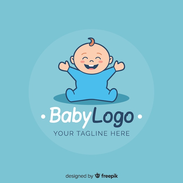 Modelo de logotipo adorável loja de bebê com estilo moderno