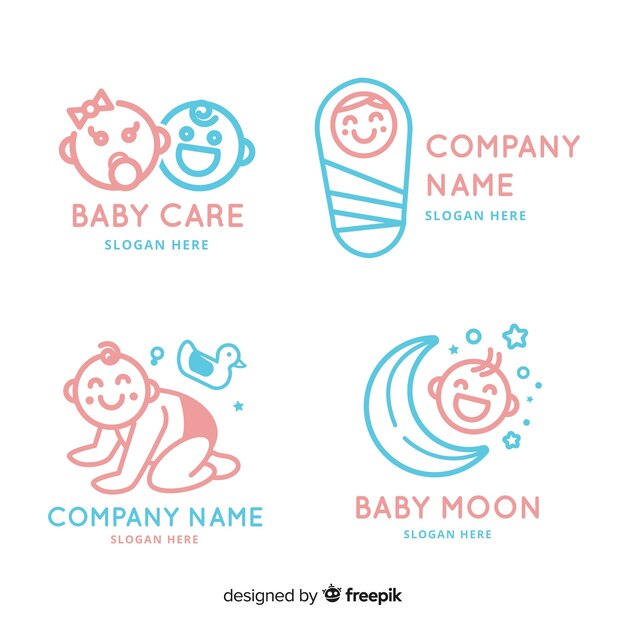 Modelo de logotipo adorável loja de bebê com estilo moderno