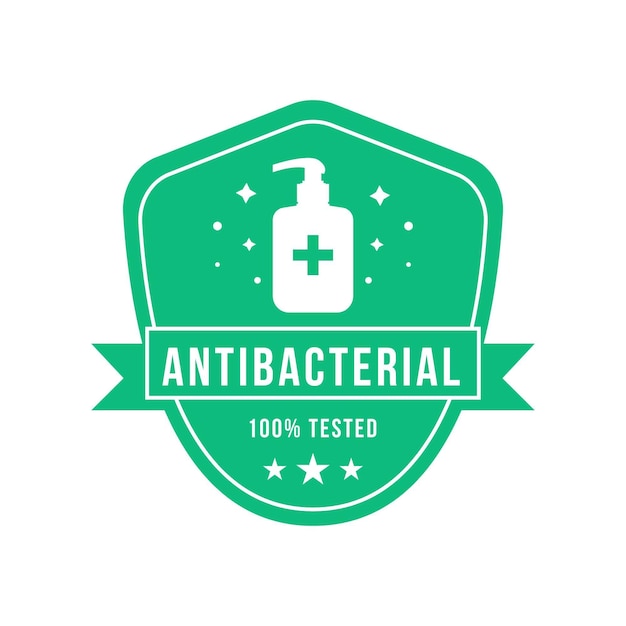 Vetor modelo de logotipo antibacteriano