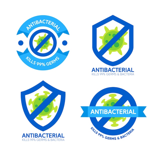 Vetor modelo de logotipo antibacteriano