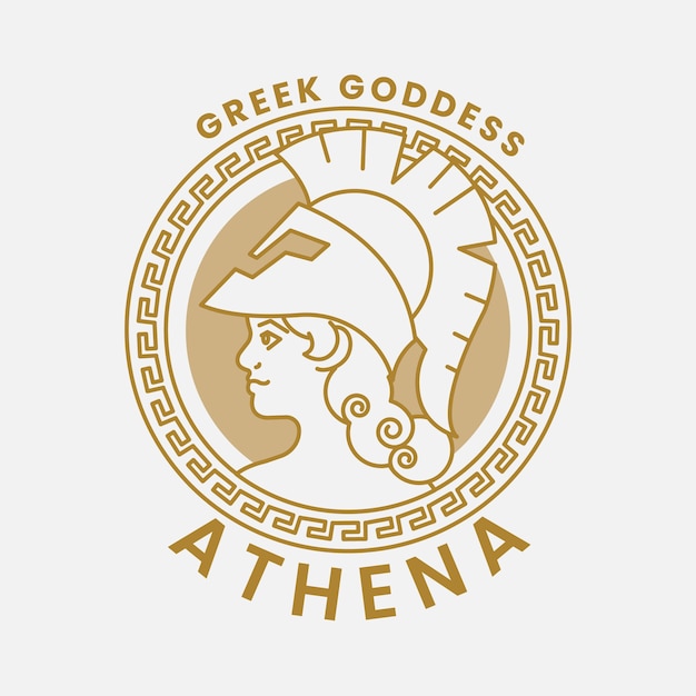 Vetor modelo de logotipo athena de design plano