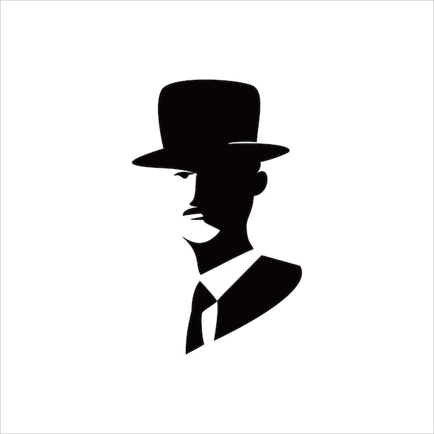 modelo de logotipo cavalheiro. sinal de silhueta de homem, ilustração vetorial de símbolo