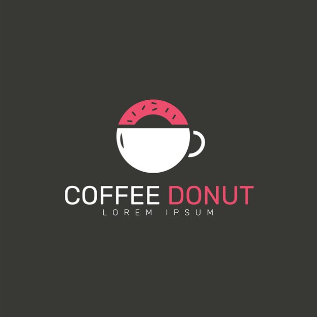 Modelo de logotipo coffee donut