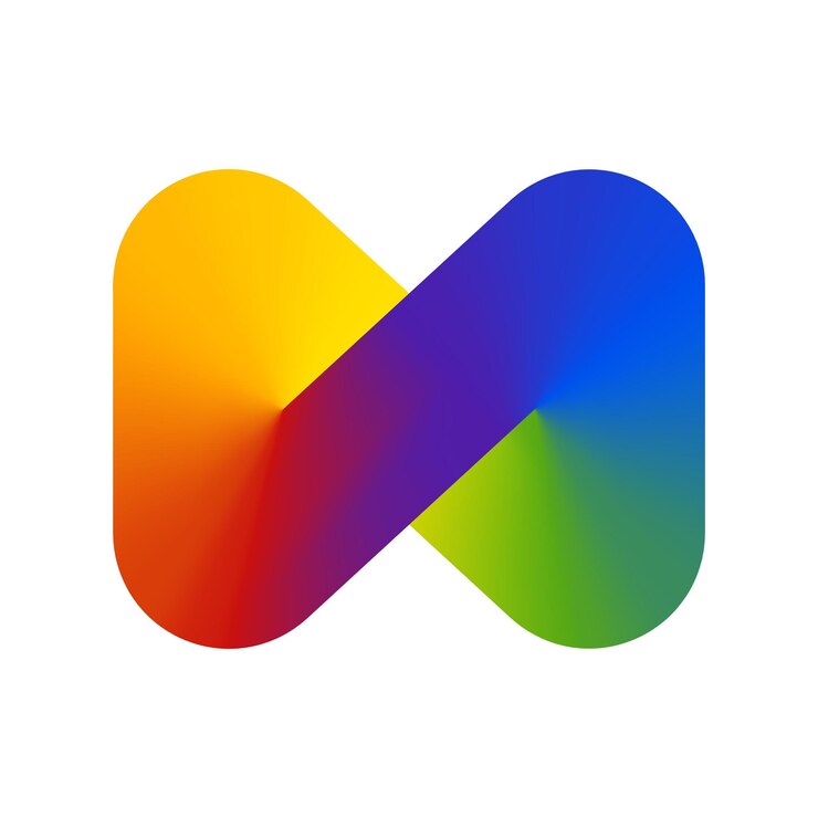 Vetor modelo de logotipo colorido com letra m com design moderno