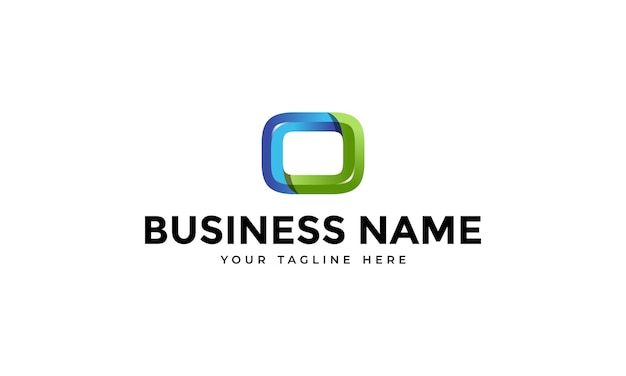 Modelo de logotipo colorido com letra O