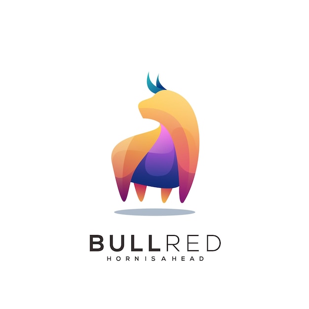 Modelo de logotipo colorido da bull