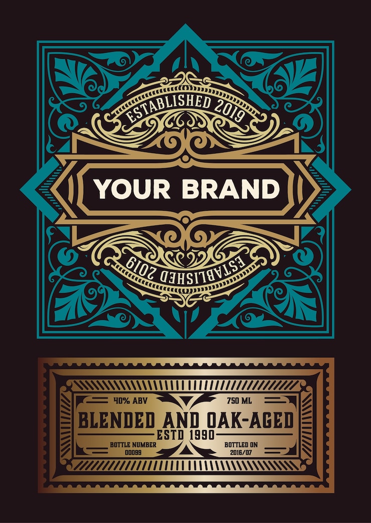 Vetor modelo de logotipo com design detalhado