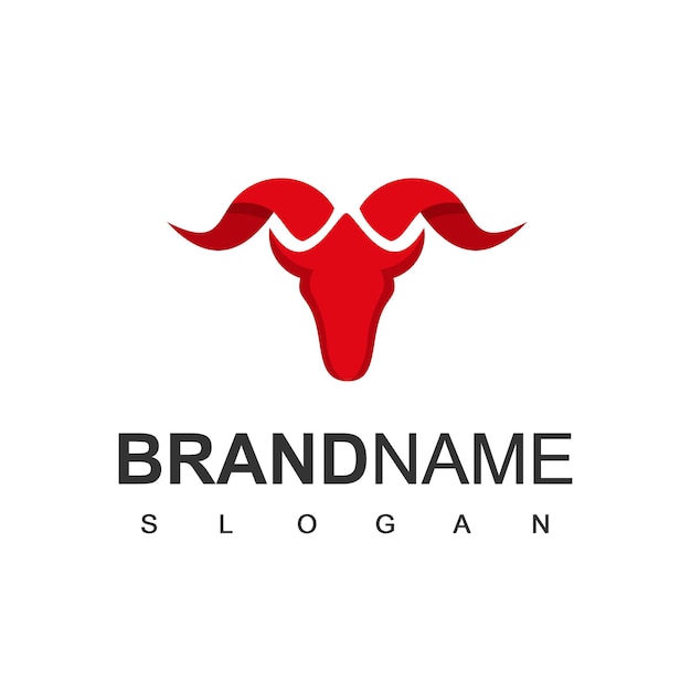 Modelo de logotipo da bull símbolo de gado e fazenda