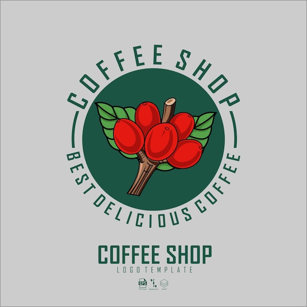 Modelo de logotipo da café