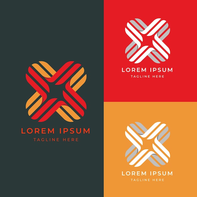 Modelo de logotipo da letra x