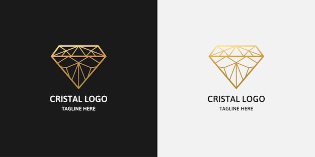 Modelo de logotipo da linha diamond