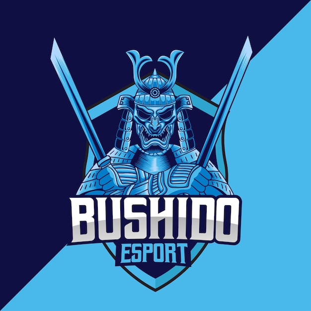 Modelo de logotipo da mascote de bushido