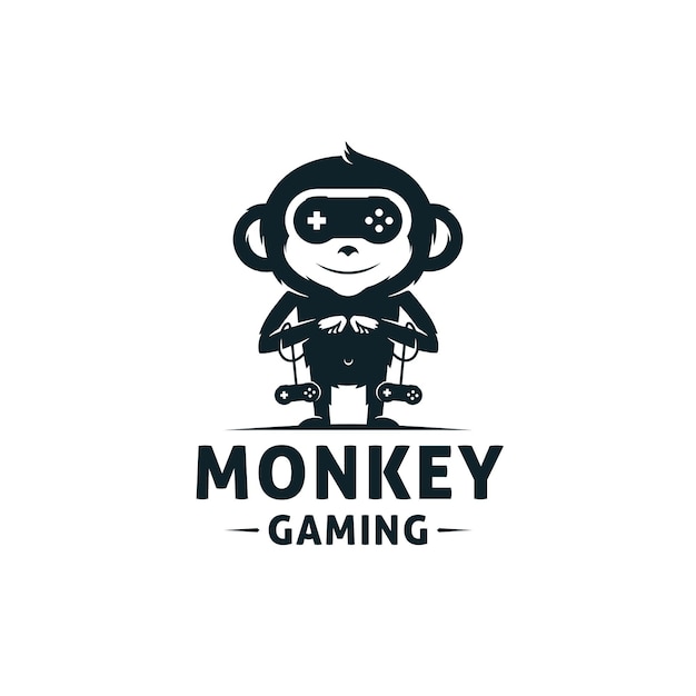 Vetor modelo de logotipo da monkey games