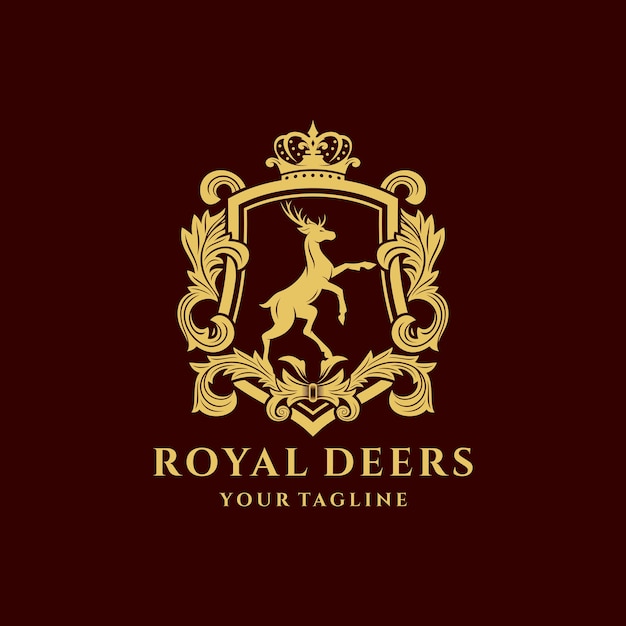 Modelo de logotipo da royal deer crest