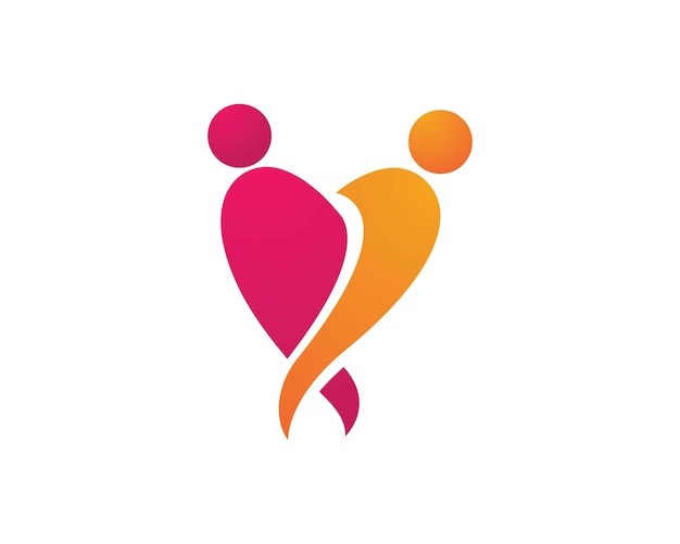 Vetor modelo de logotipo de adopção e cuidados comunitários