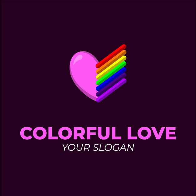 Modelo de logotipo de amor colorido